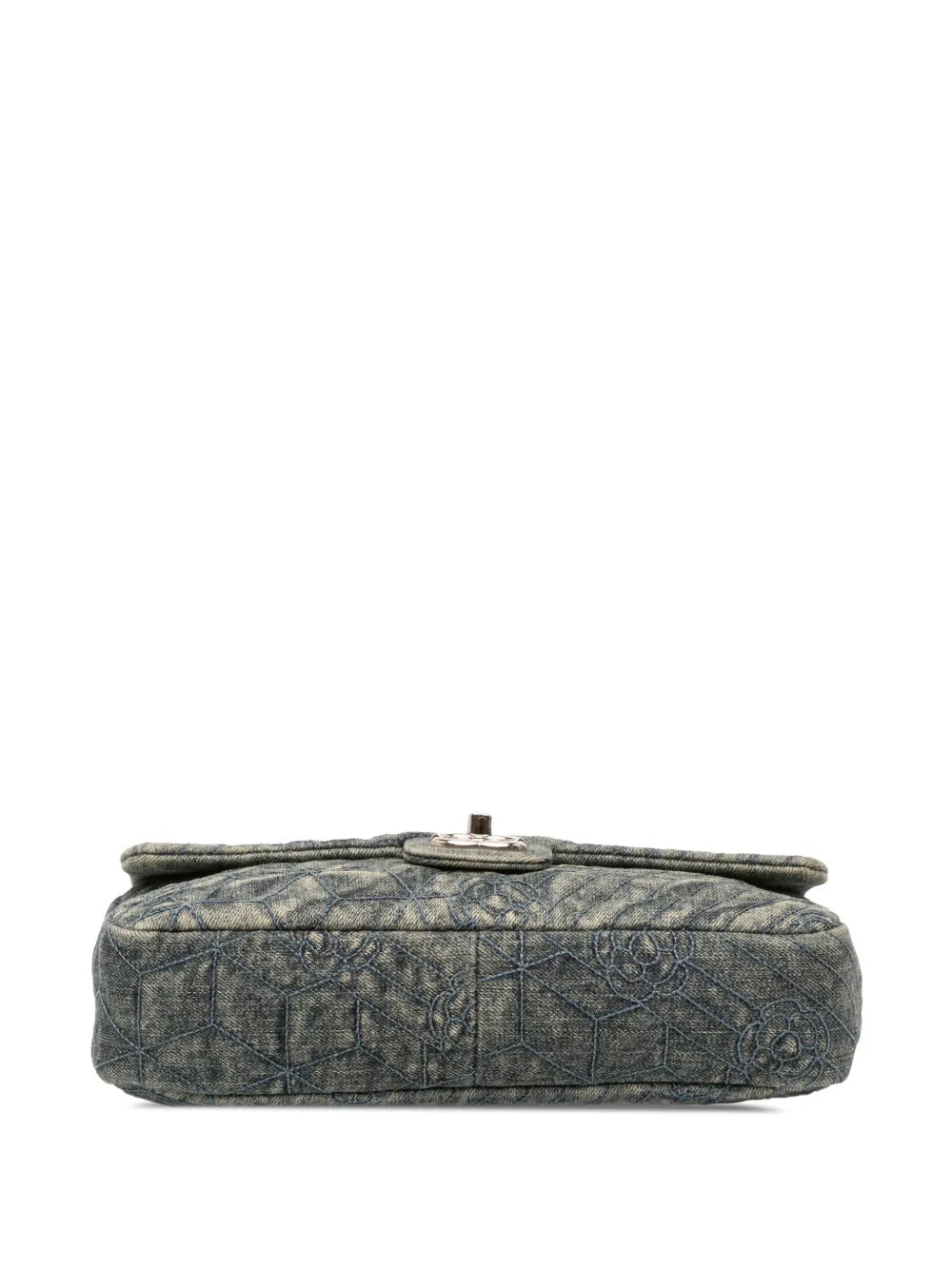 Pre-OwnedCHANEL Pre-Owned2012 Medium Embroidered Denim Camellia Flap shoulder bag