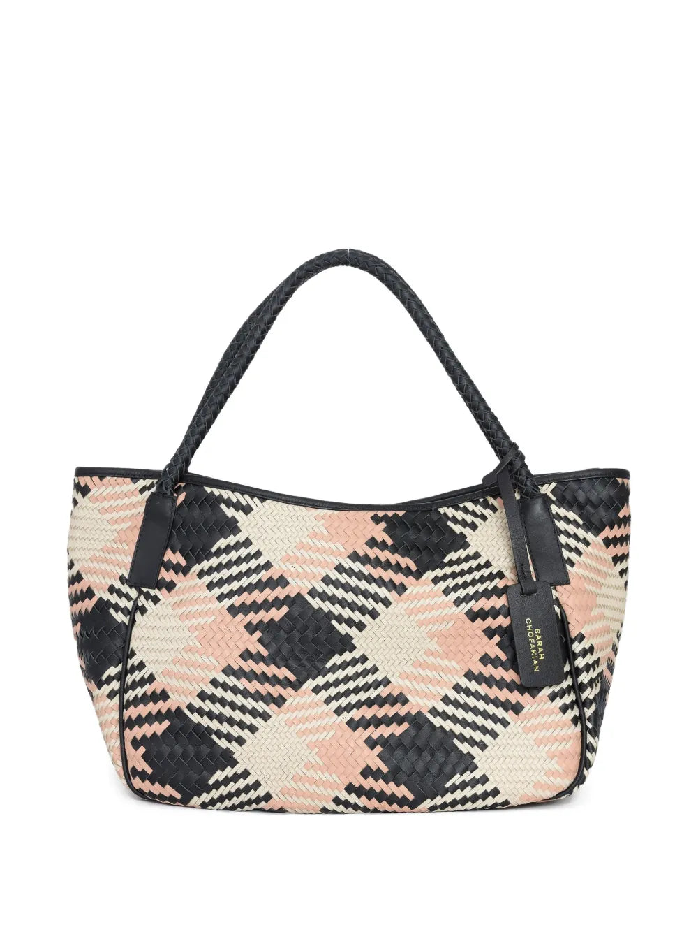 New SeasonSarah ChofakianNougat plaid braided shoulder bag