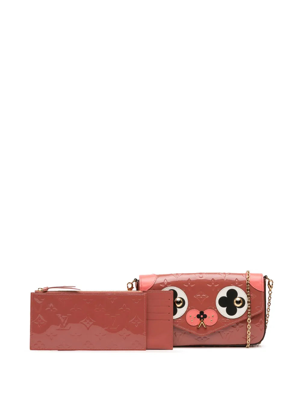 Pre-OwnedLouis Vuitton Pre-Owned2017 Monogram Vernis Pochette Felicie Valentine Dog crossbody bag