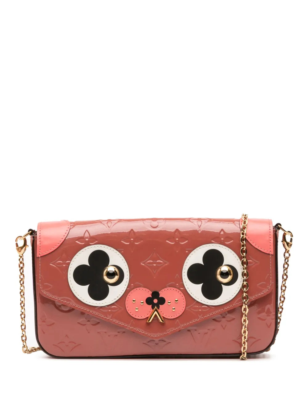Pre-OwnedLouis Vuitton Pre-Owned2017 Monogram Vernis Pochette Felicie Valentine Dog crossbody bag
