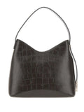 Osoicrocodile-effect leather shoulder bag