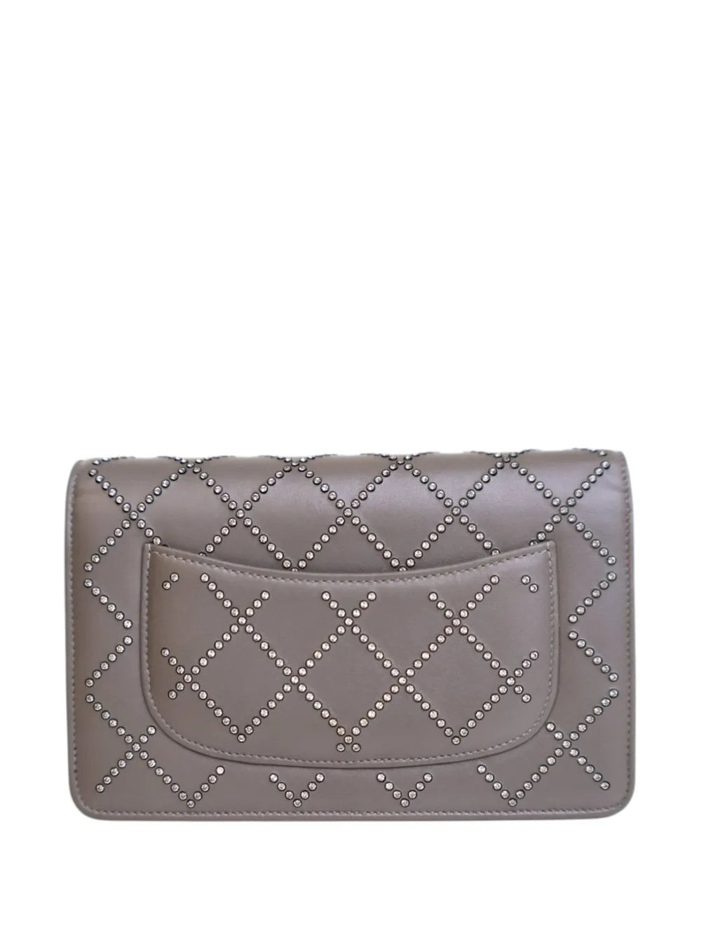 Pre-OwnedCHANEL Pre-Owned2019 CC Studded Calfskin Crystal Wallet On Chain crossbody bag