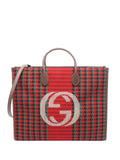 Pre-OwnedGucci Pre-Owned2016-2025 Interlocking G Tweed Houndstooth Stripe satchel