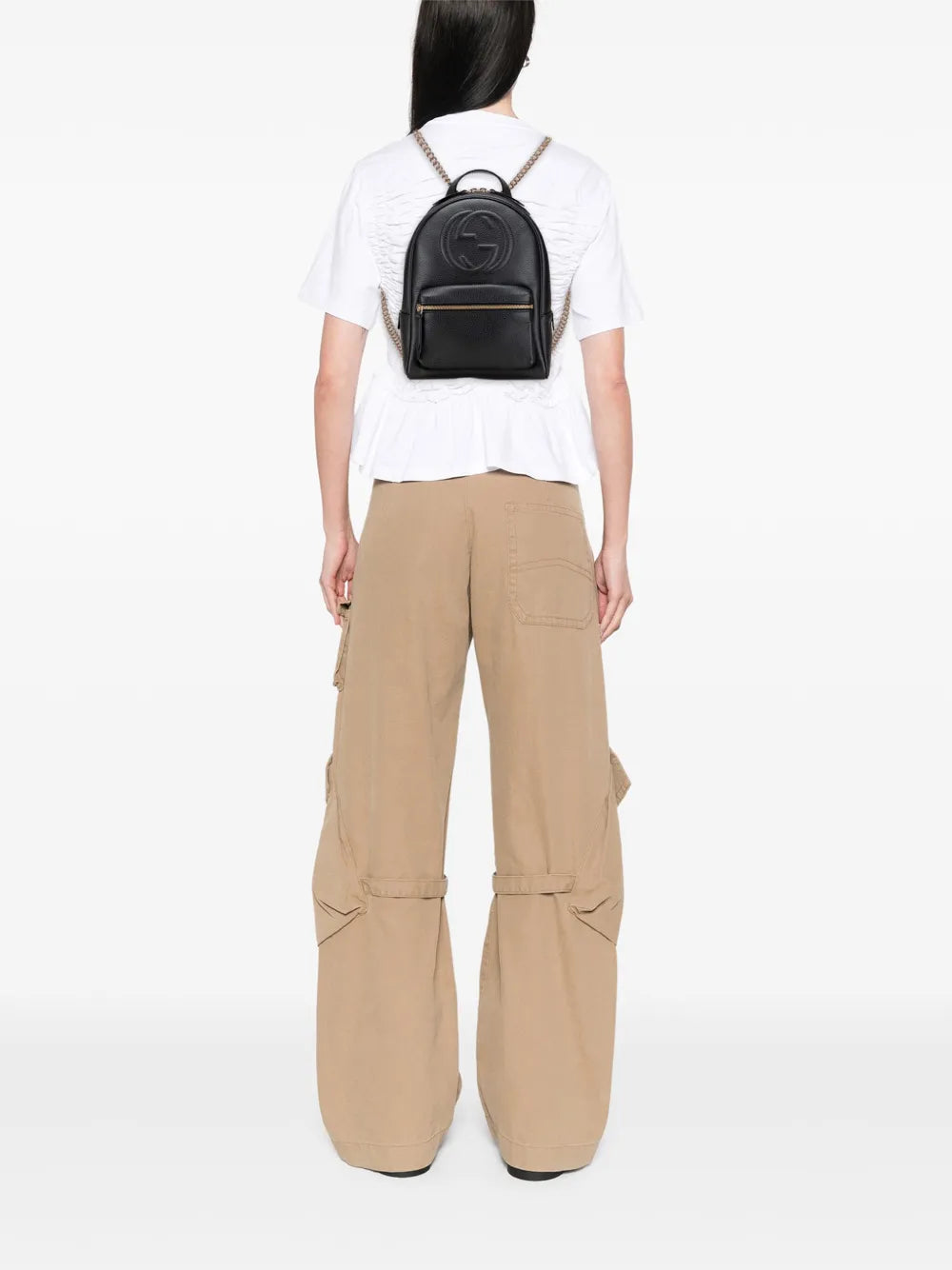 Pre-OwnedGucci Pre-Owned2000-2015 Pebbled Calfskin Soho Chain backpack