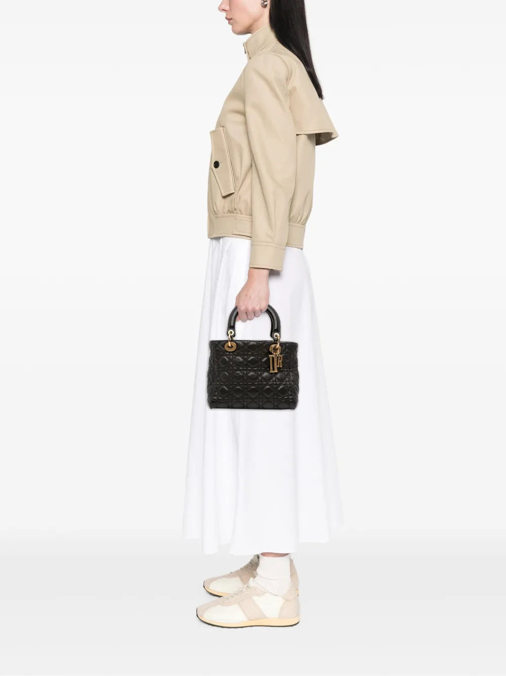 Pre-OwnedChristian Dior Pre-Owned2018 Medium Grained Calfskin Cannage Supple Lady Dior satchel