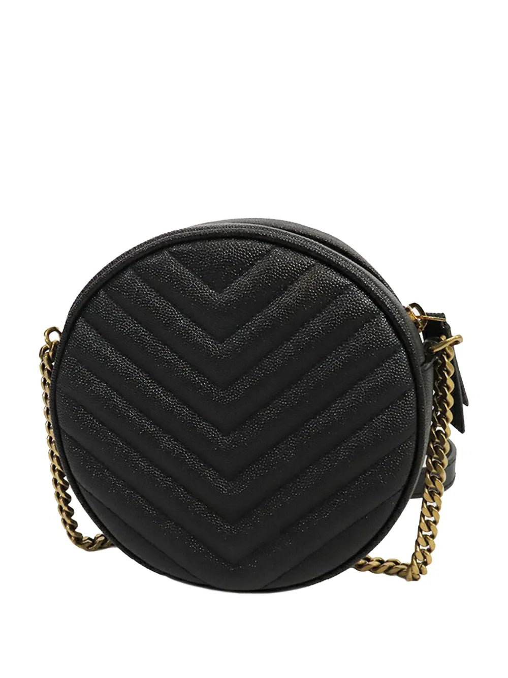 Pre-OwnedSaint Laurent Pre-Owned2013-2025 Grain De Poudre Chevron Round Vinyle Camera Bag crossbody bag