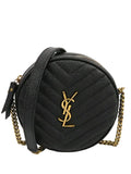 Pre-OwnedSaint Laurent Pre-Owned2013-2025 Grain De Poudre Chevron Round Vinyle Camera Bag crossbody bag