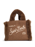 MC2 Saint BarthColette shearling-trim knitted tote bag