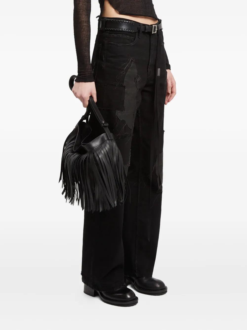 Ann Demeulemeestersmall Arsa fringed shoulder bag