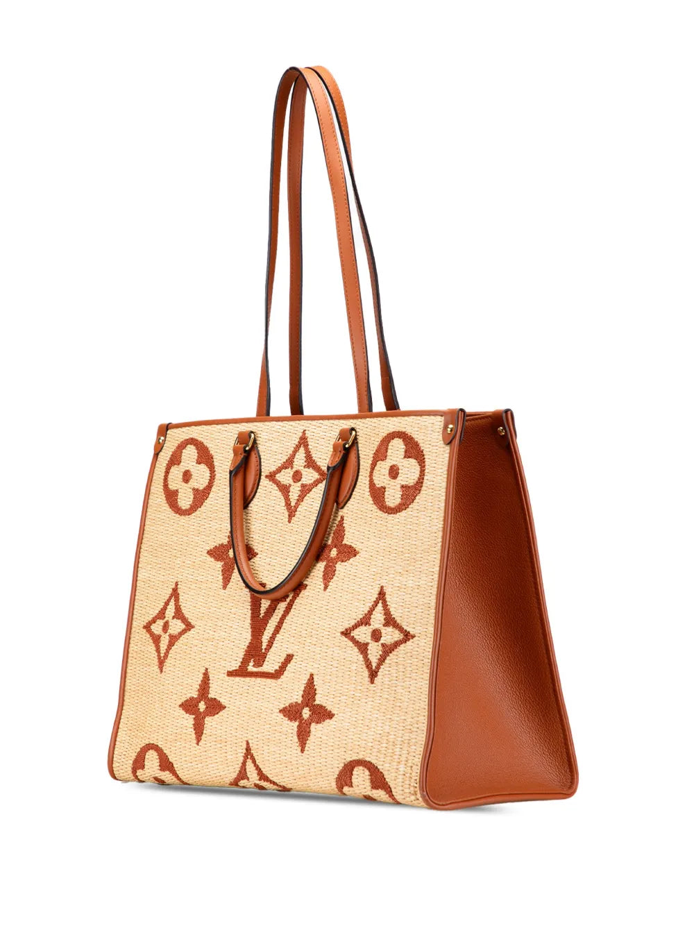 Pre-OwnedLouis Vuitton Pre-Owned2021 Monogram Giant Raffia OnTheGo GM satchel