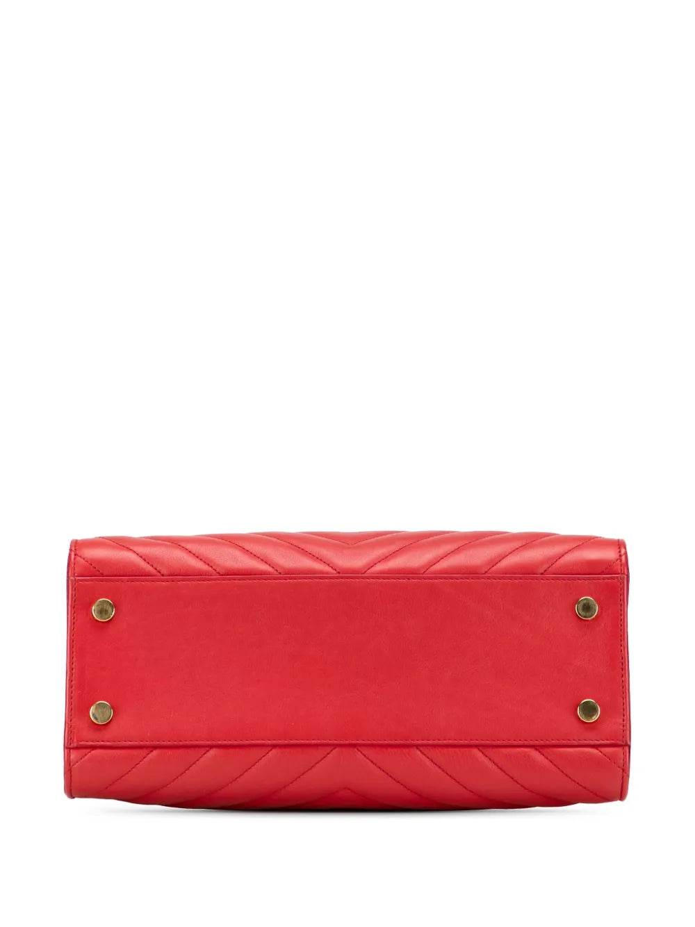 Pre-OwnedSaint Laurent Pre-Owned2014 Small Chevron Calfskin Monogram Cabas satchel