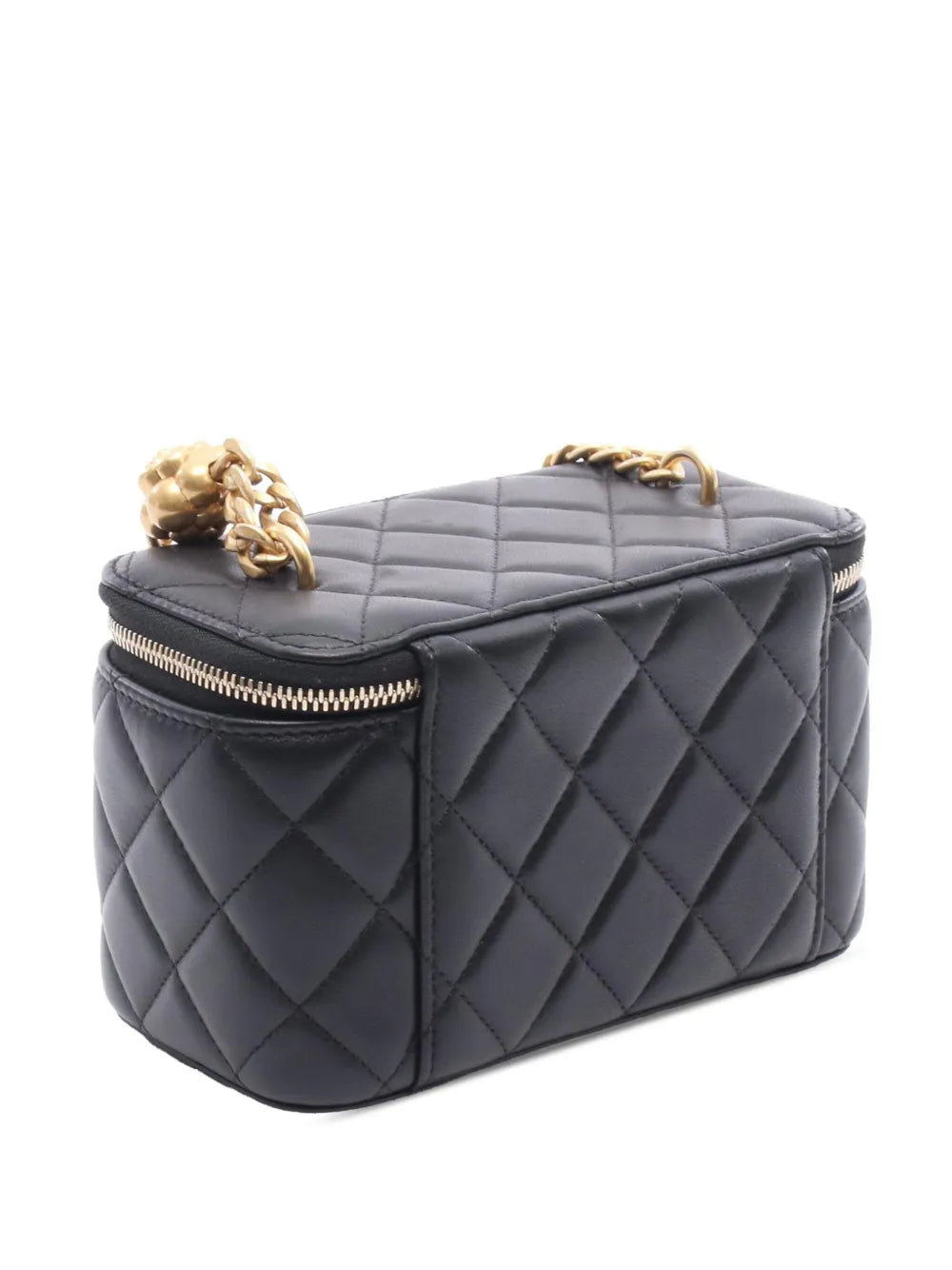 Pre-OwnedCHANEL Pre-Owned2021-2025 Small Quilted Lambskin Sweet Camellia Vanity Case with Chain crossbody bag