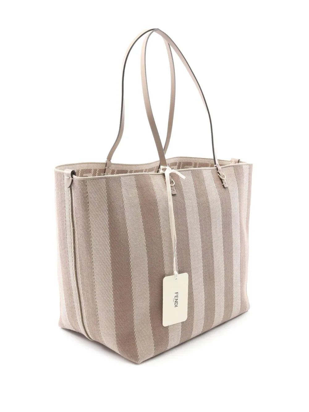 Pre-OwnedFendi Pre-Owned2018-2025 Large Zucca Canvas Pequin Striped Reversible Roll tote bag