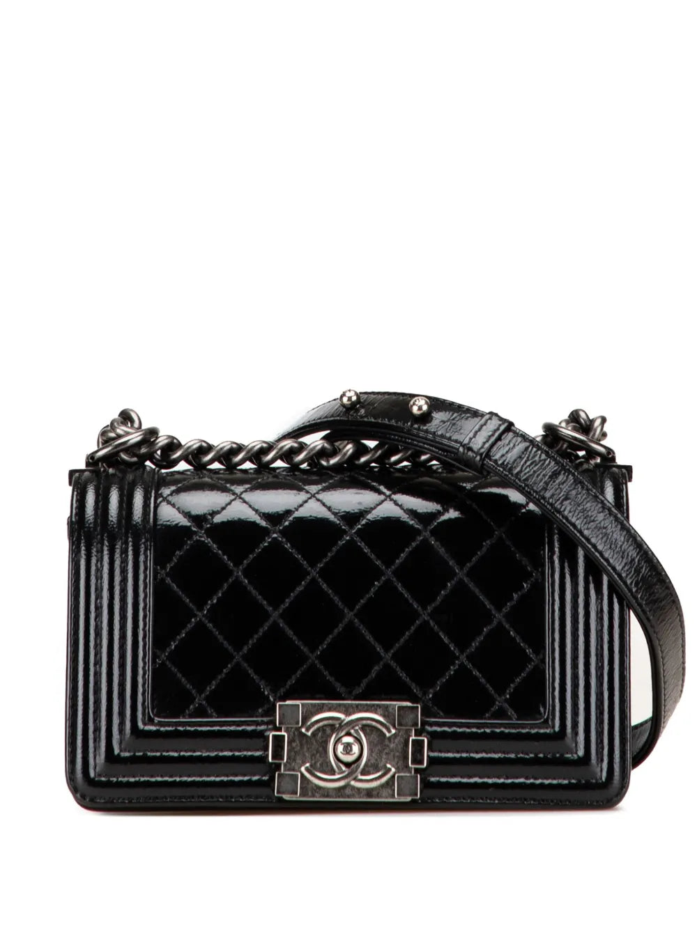 Pre-OwnedCHANEL Pre-Owned2014 Small Quilted Patent Boy Flap crossbody bag