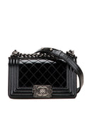 Pre-OwnedCHANEL Pre-Owned2014 Small Quilted Patent Boy Flap crossbody bag
