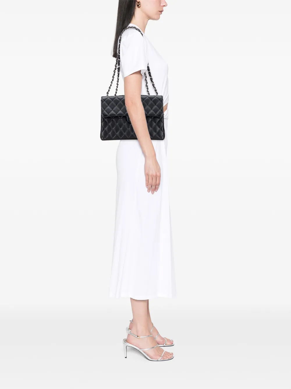 Pre-OwnedCHANEL Pre-Owned2000-2002 Jumbo Classic Caviar Single Flap shoulder bag