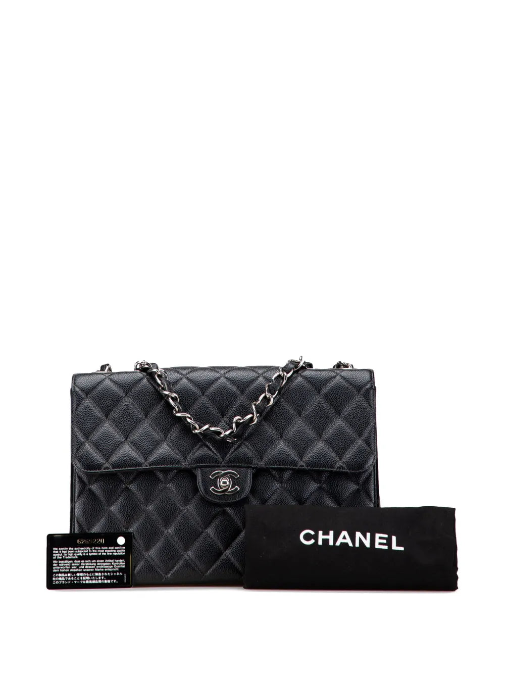 Pre-OwnedCHANEL Pre-Owned2000-2002 Jumbo Classic Caviar Single Flap shoulder bag