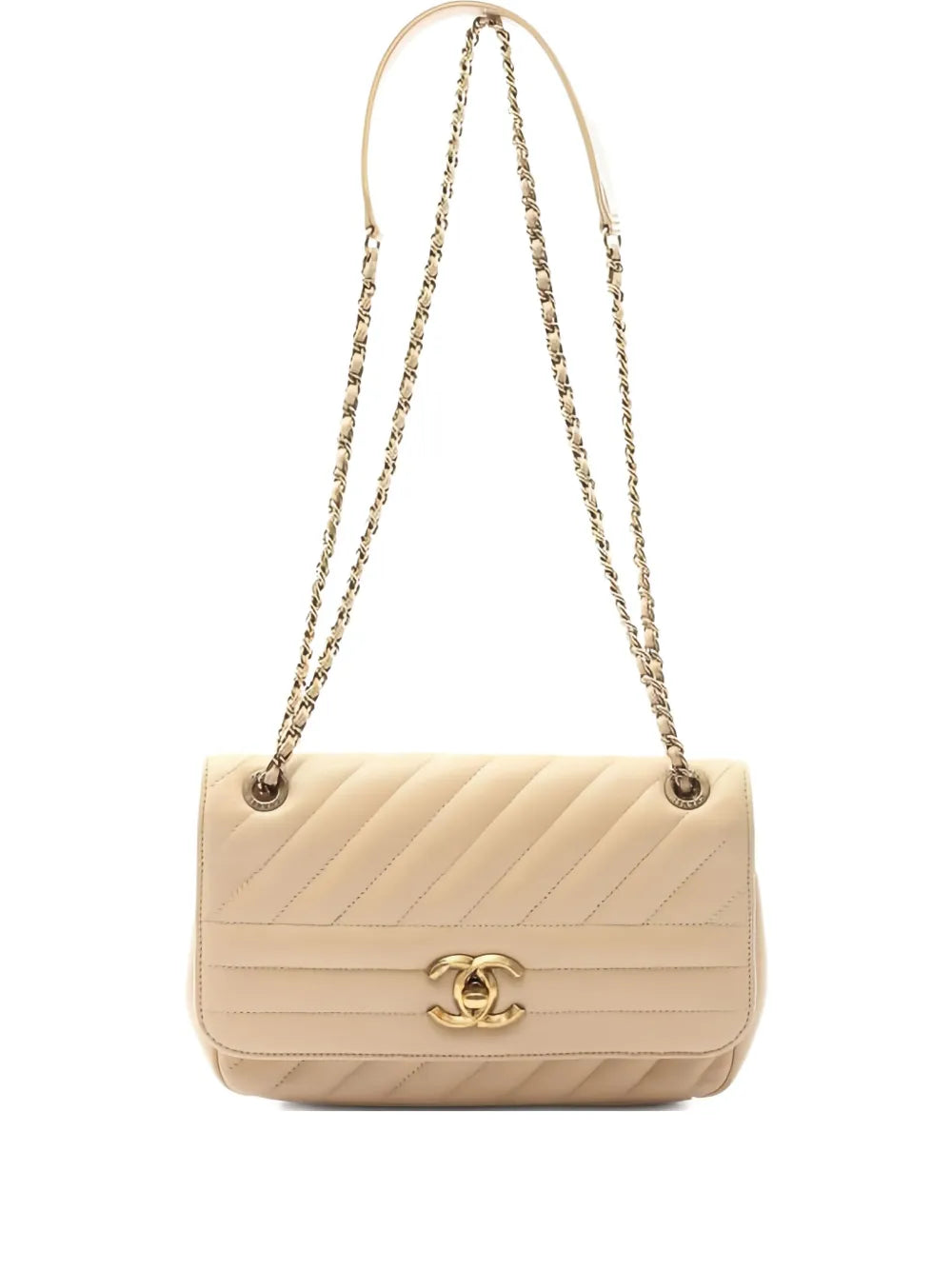Pre-OwnedCHANEL Pre-Owned2016-2017 diagonal-quilting chain-strap shoulder bag