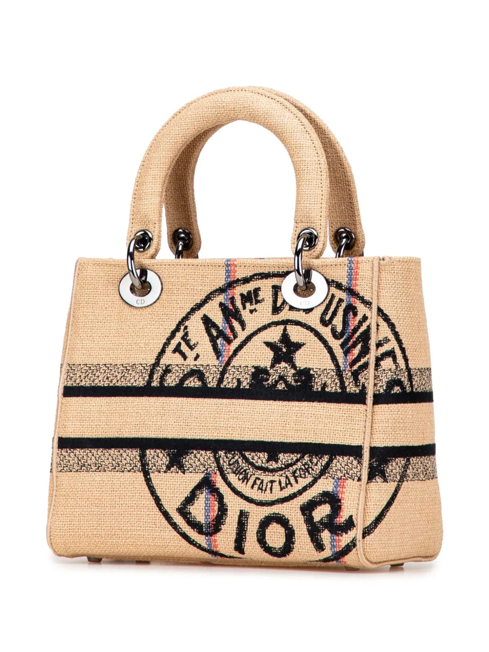 Pre-OwnedChristian Dior Pre-Owned2022 Medium Jute Embroidered Lady D Lite satchel