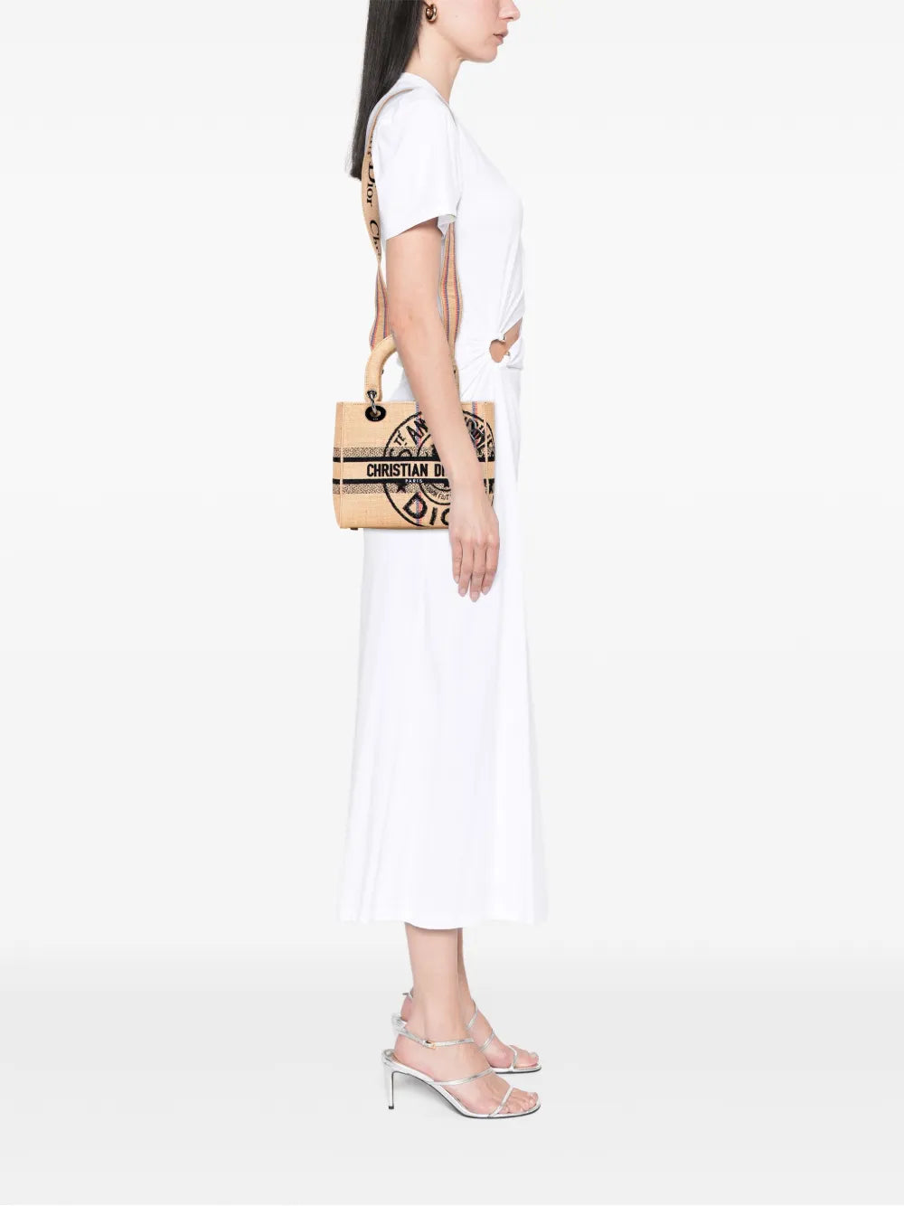 Pre-OwnedChristian Dior Pre-Owned2022 Medium Jute Embroidered Lady D Lite satchel