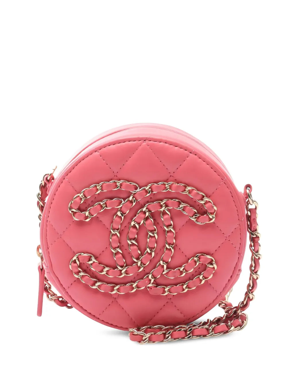 Pre-OwnedCHANEL Pre-Owneddiamond-quilted round shoulder bag