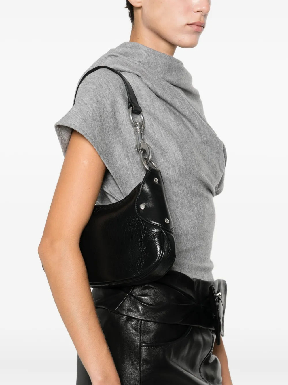 New SeasonMulberryrivet-detail leather shoulder bag