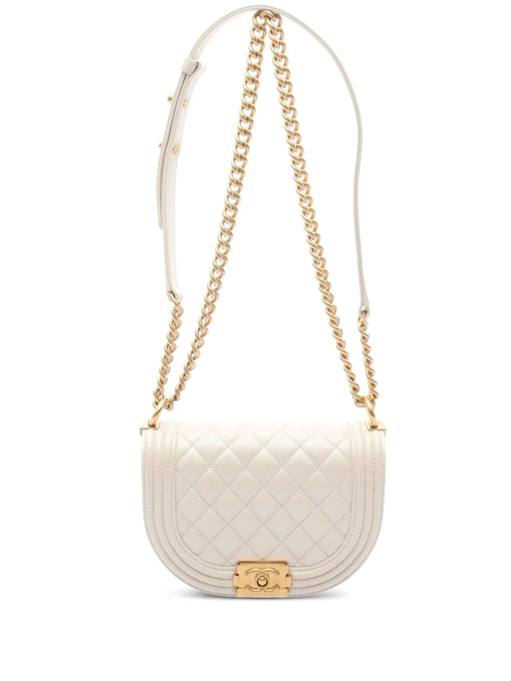 Pre-OwnedCHANEL Pre-Owned2021-2025 Small Quilted Caviar Boy Messenger Bag crossbody bag