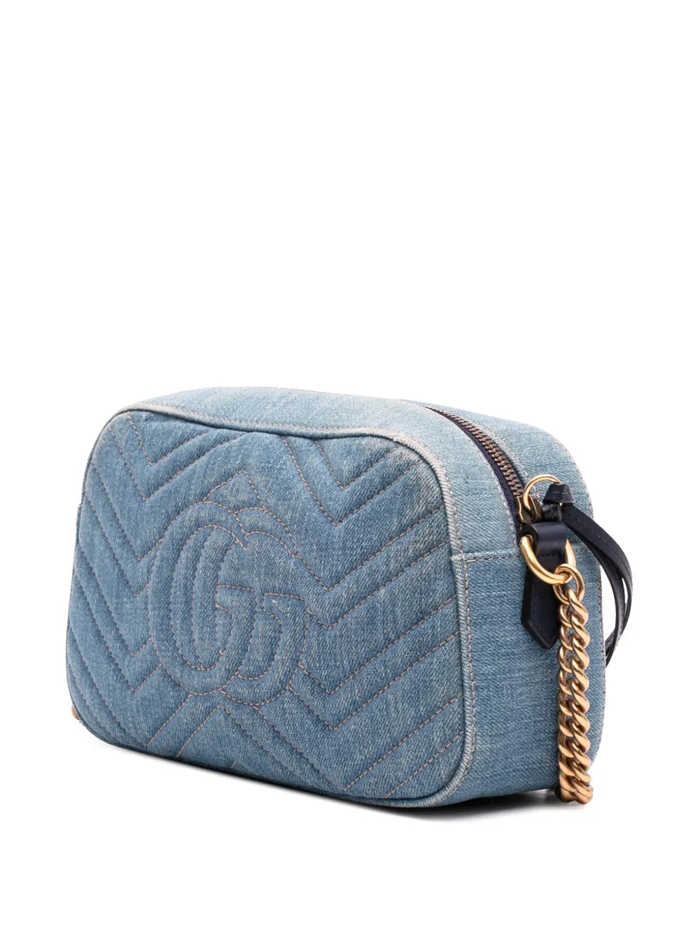 Pre-OwnedGucci Pre-Owned2016-2025 Small GG Marmont Embroidered Matelasse Denim crossbody bag