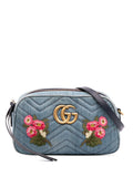 Pre-OwnedGucci Pre-Owned2016-2025 Small GG Marmont Embroidered Matelasse Denim crossbody bag