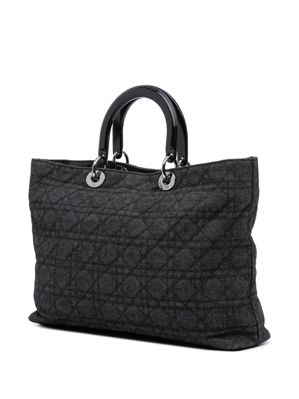 Pre-OwnedChristian Dior Pre-Owned1999 Extra Large Denim Cannage Lady Dior satchel