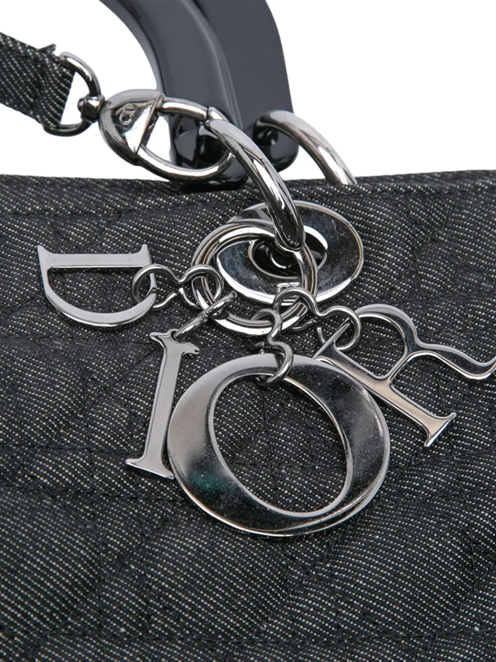 Pre-OwnedChristian Dior Pre-Owned1999 Extra Large Denim Cannage Lady Dior satchel