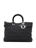 Pre-OwnedChristian Dior Pre-Owned1999 Extra Large Denim Cannage Lady Dior satchel