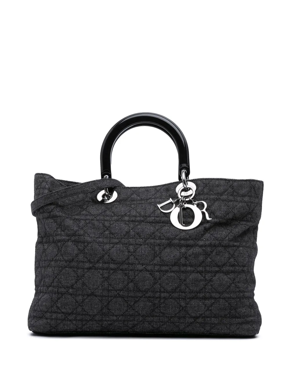 Pre-OwnedChristian Dior Pre-Owned1999 Extra Large Denim Cannage Lady Dior satchel