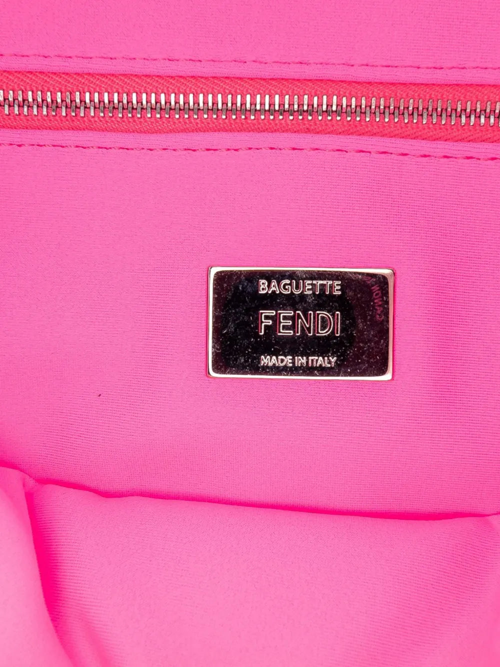 Pre-OwnedFendi Pre-Owned2010-2025 Medium Embossed Lycra Baguette satchel