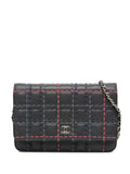 Pre-OwnedCHANEL Pre-Owned2018-2019 CC Square Stitched Calfskin Wallet on Chain crossbody bag