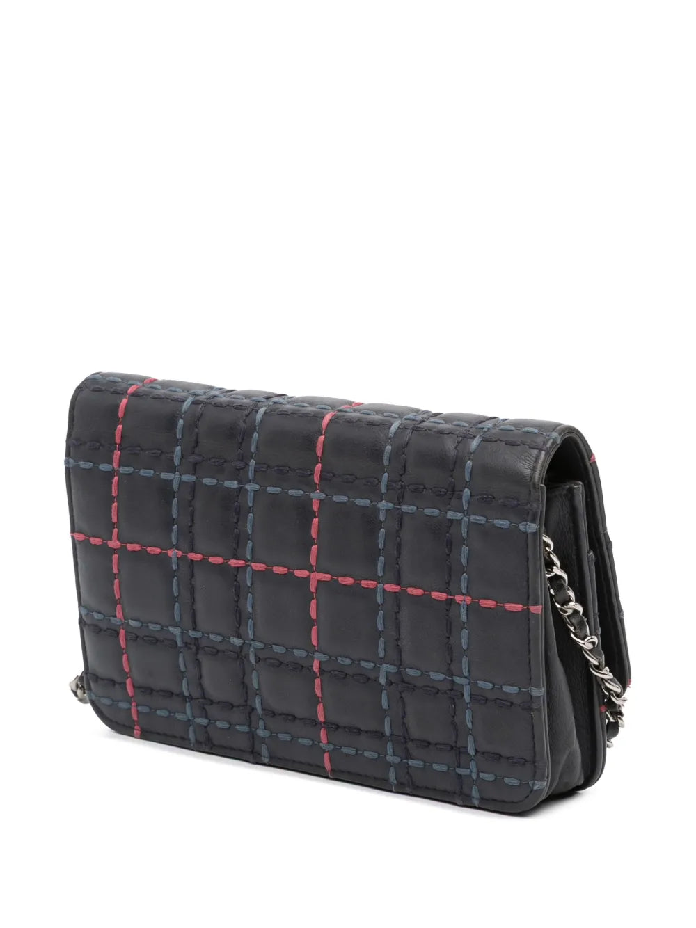 Pre-OwnedCHANEL Pre-Owned2018-2019 CC Square Stitched Calfskin Wallet on Chain crossbody bag