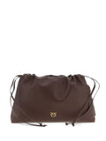 PINKOsmooth leather clutch bag
