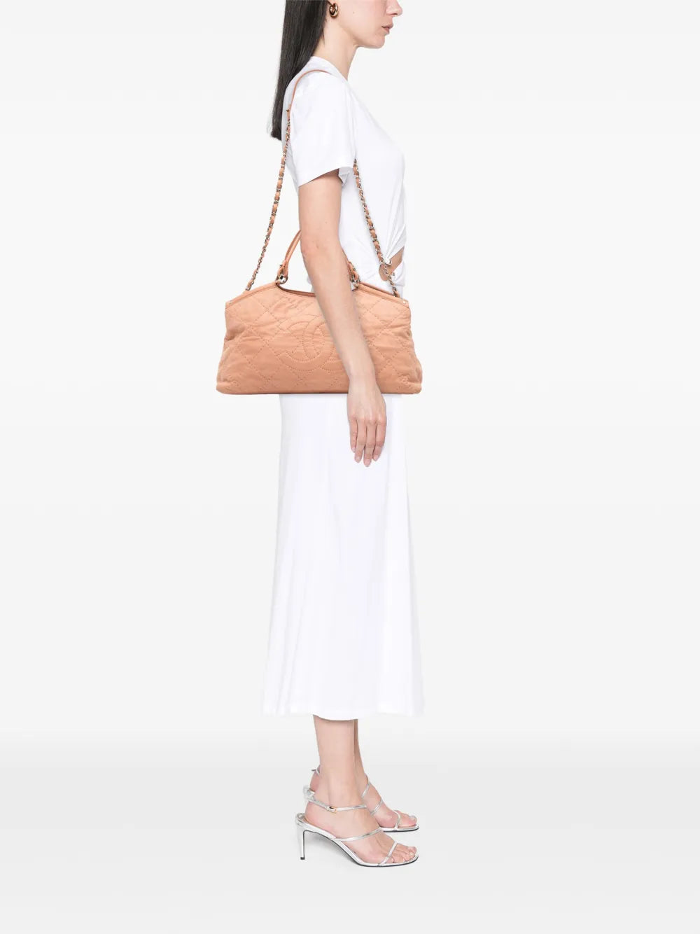 Pre-OwnedCHANEL Pre-Owned2012 Small Iridescent Calfskin Sea Hit Tote satchel