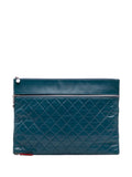 Pre-OwnedCHANEL Pre-Owned2013-2014 CC Quilted Lambskin Multi Zip clutch bag