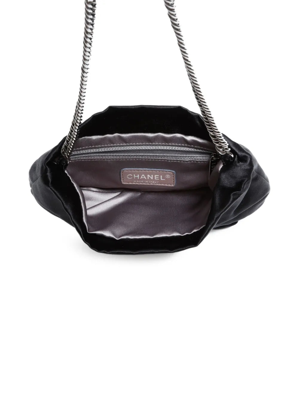 Pre-OwnedCHANEL Pre-Owned2008-2009 satin ribbon-embellished chain-strap shoulder bag