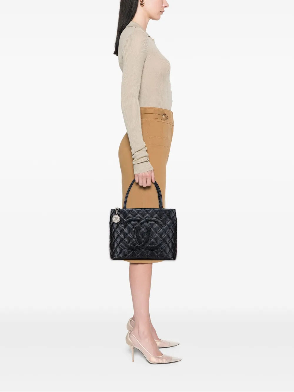 Pre-OwnedCHANEL Pre-Owned1997-1999 Caviar Medallion tote bag