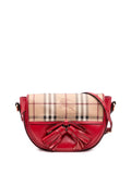 Pre-OwnedBurberry Pre-Owned2000-2017 Patent Leather and Haymarket Check Coated Canvas Maydown crossbody bag