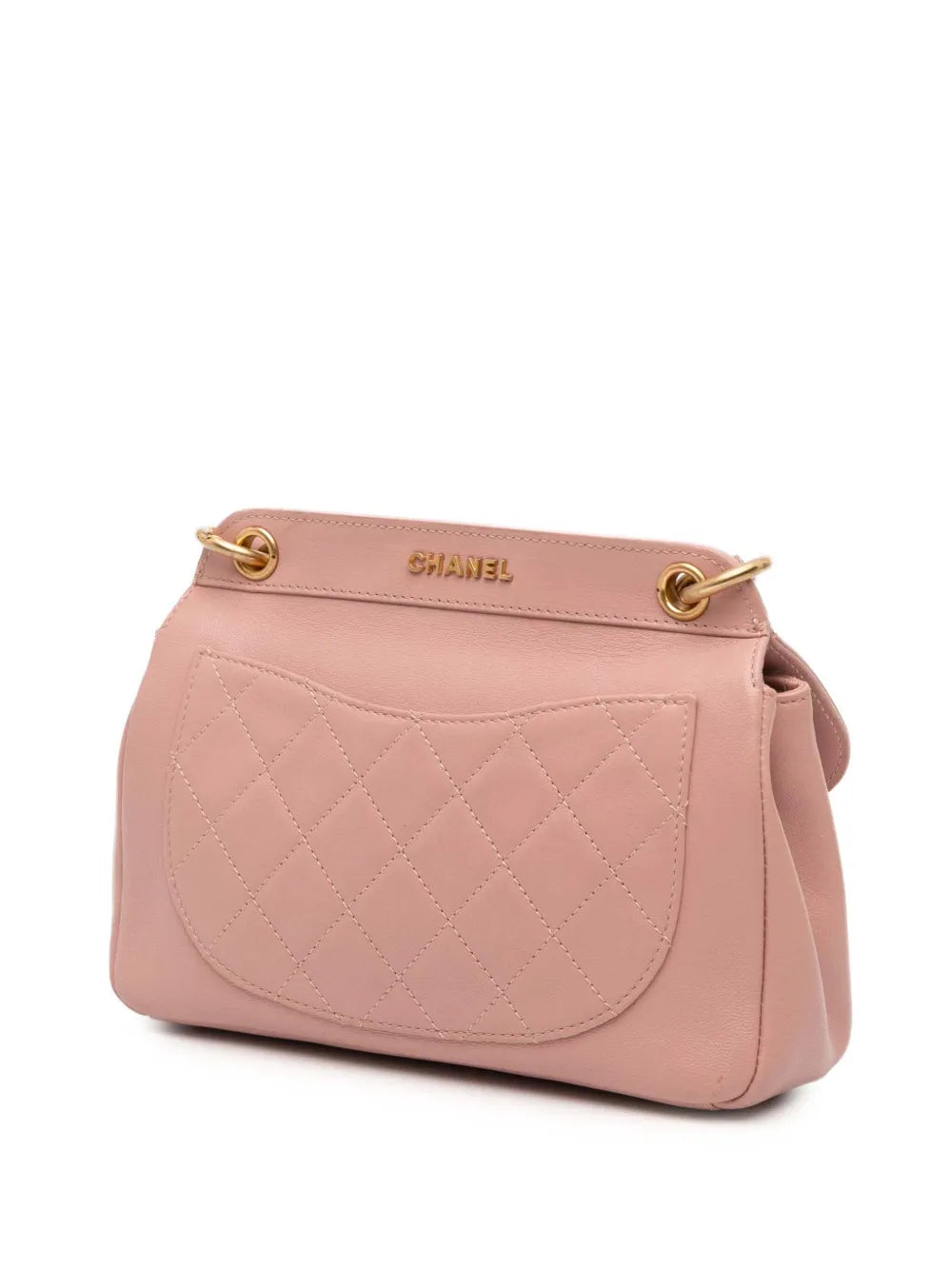 Pre-OwnedCHANEL Pre-Owned2019 Quilted Lambskin Curved Flap crossbody bag