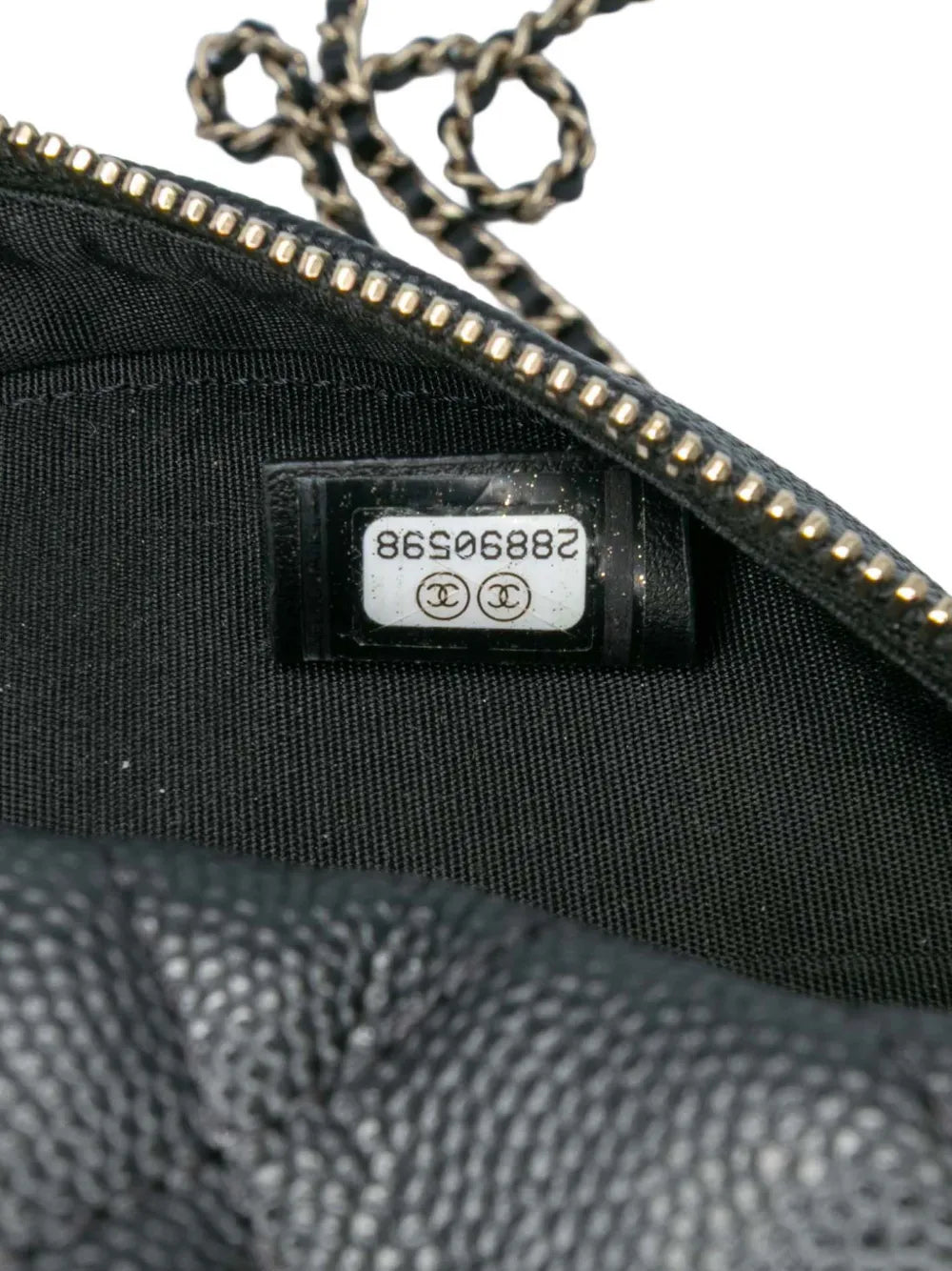 Pre-OwnedCHANEL Pre-Owned2019 Caviar CC Filigree Round Clutch with Chain crossbody bag