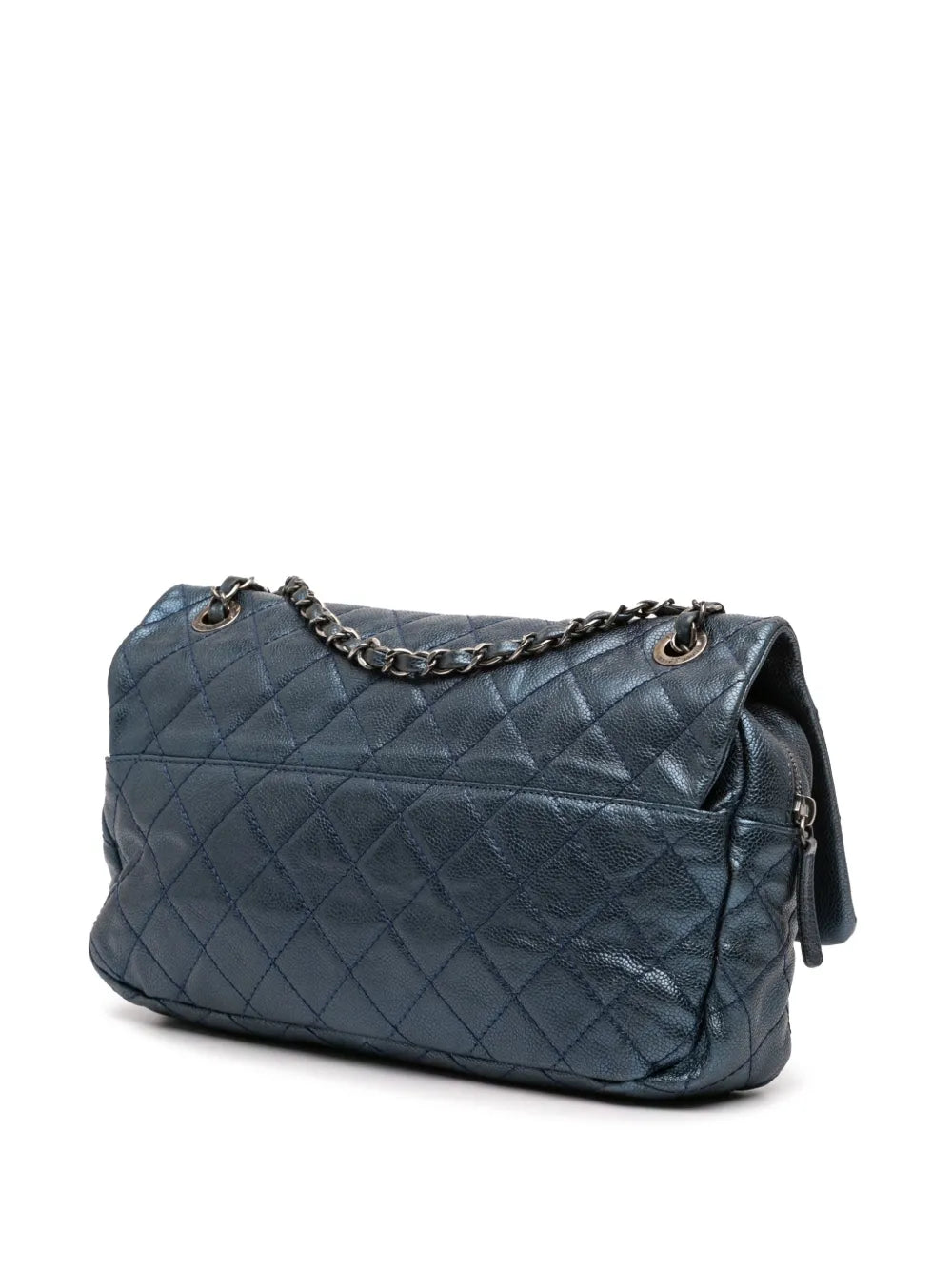 Pre-OwnedCHANEL Pre-Owned2013-2014 Jumbo Quilted Iridescent Caviar Easy Flap shoulder bag
