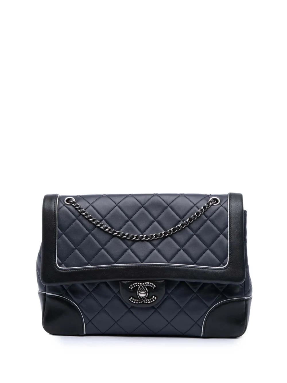 Pre-OwnedCHANEL Pre-Owned2015-2016 Paris-Salzburg Jumbo Bicolor Quilted Lambskin Tyrolean Flap crossbody bag