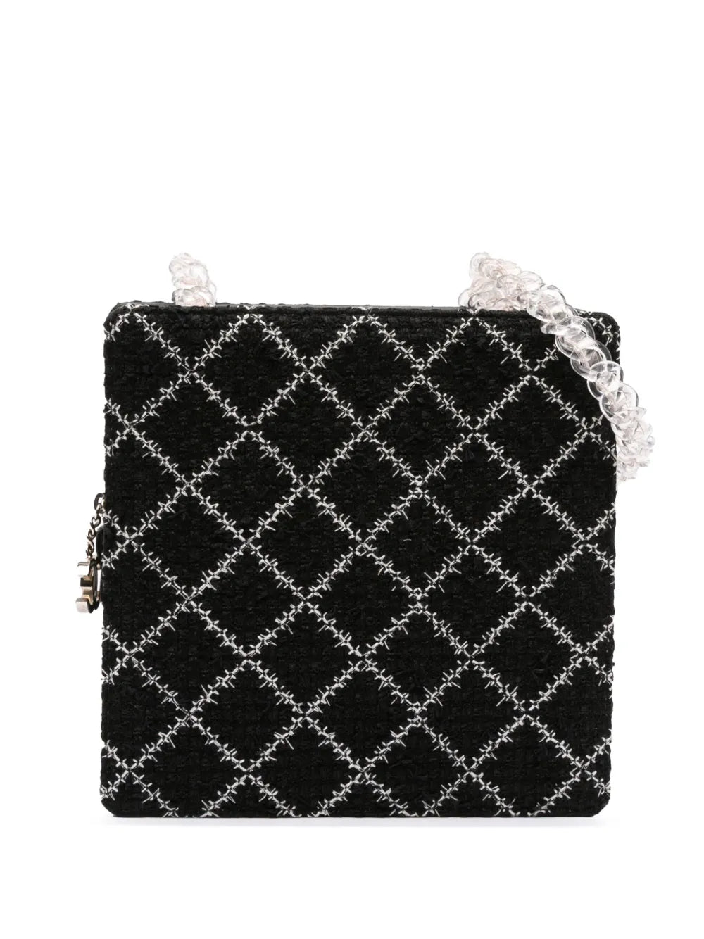 Pre-OwnedCHANEL Pre-Owned2016-2017 Tweed and Resin Zipped Chain Shopping Bag crossbody bag