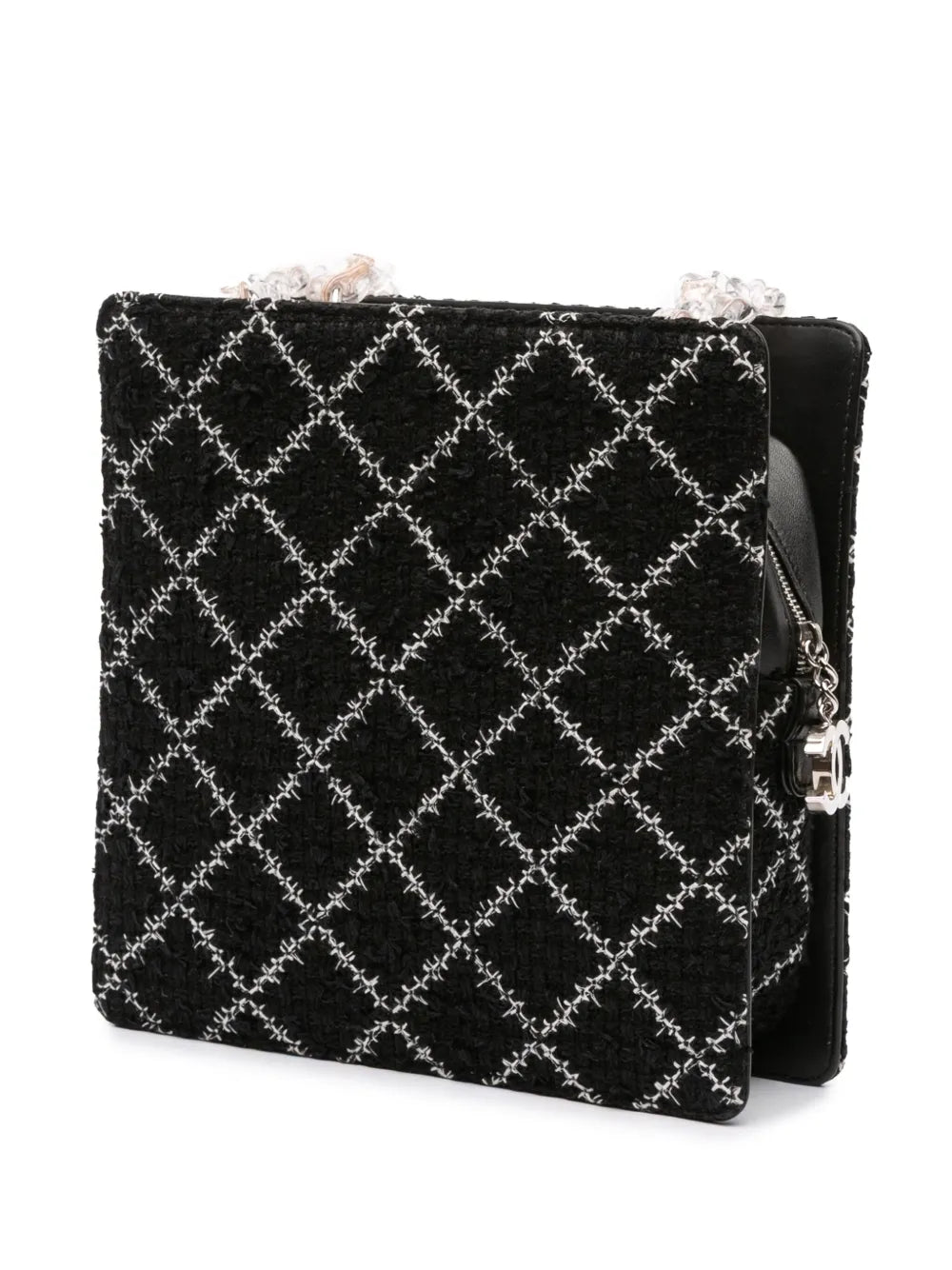 Pre-OwnedCHANEL Pre-Owned2016-2017 Tweed and Resin Zipped Chain Shopping Bag crossbody bag