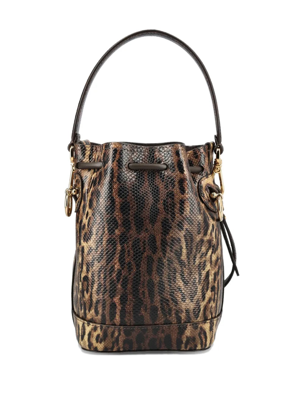 FENDIdrawstring-closure leopard-print bucket bag
