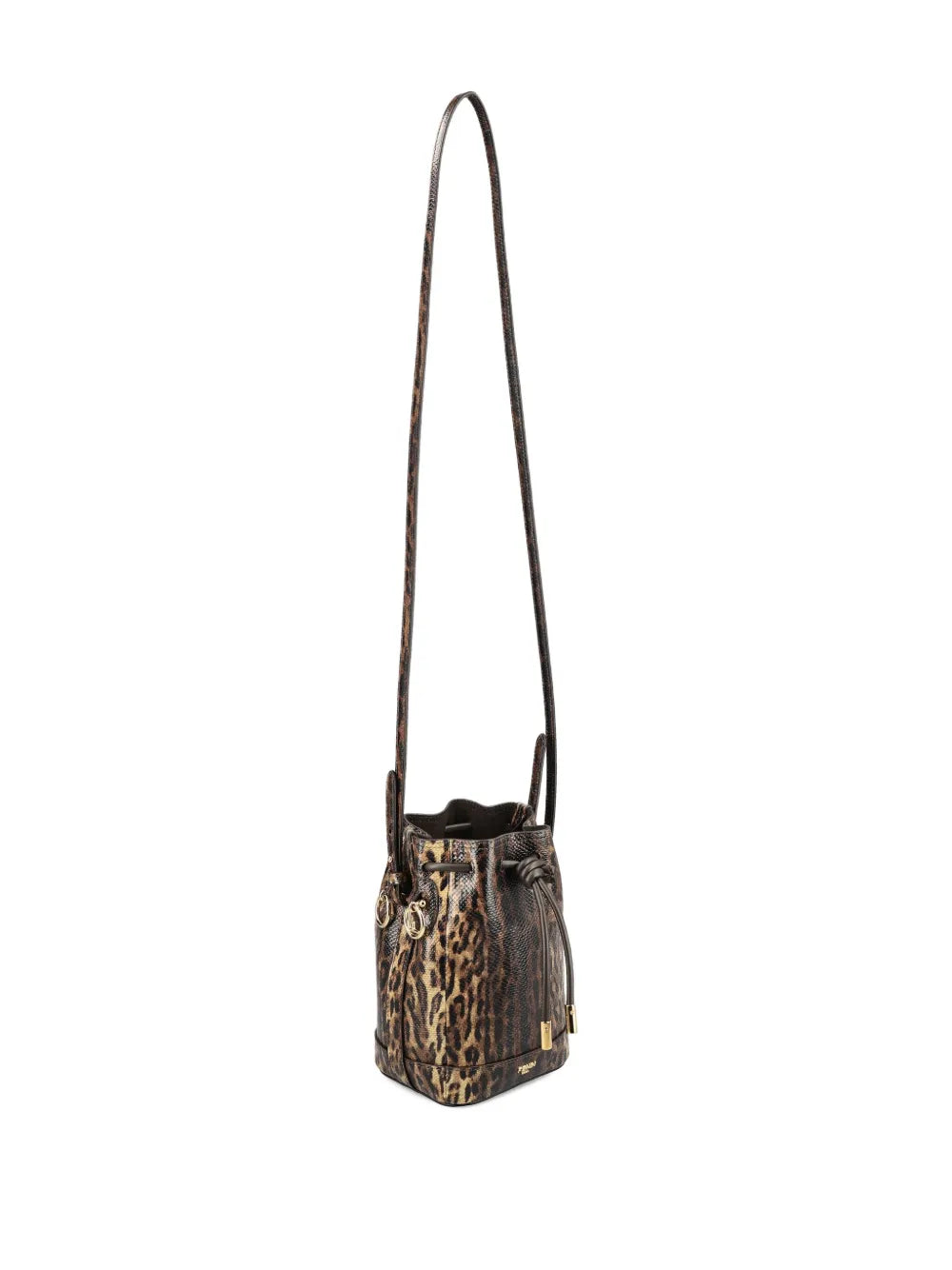 FENDIdrawstring-closure leopard-print bucket bag